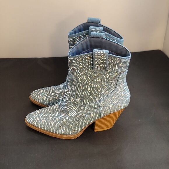 BRAND NEW FOREVER RIVER RHINESTONE WESTERN BOOTIES - Picture 8 of 15
